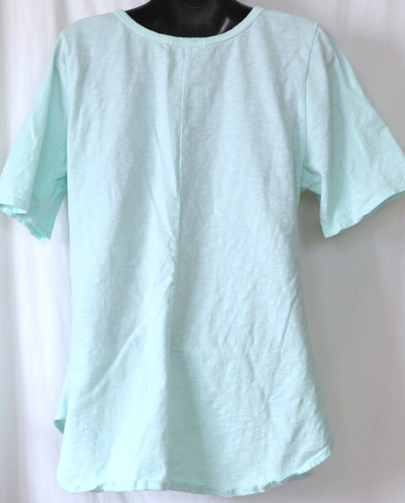 FRESH PRODUCE Mint V-Neck Ctn Knt Top 40 In Chst 29 In Lng Sz XL EXC