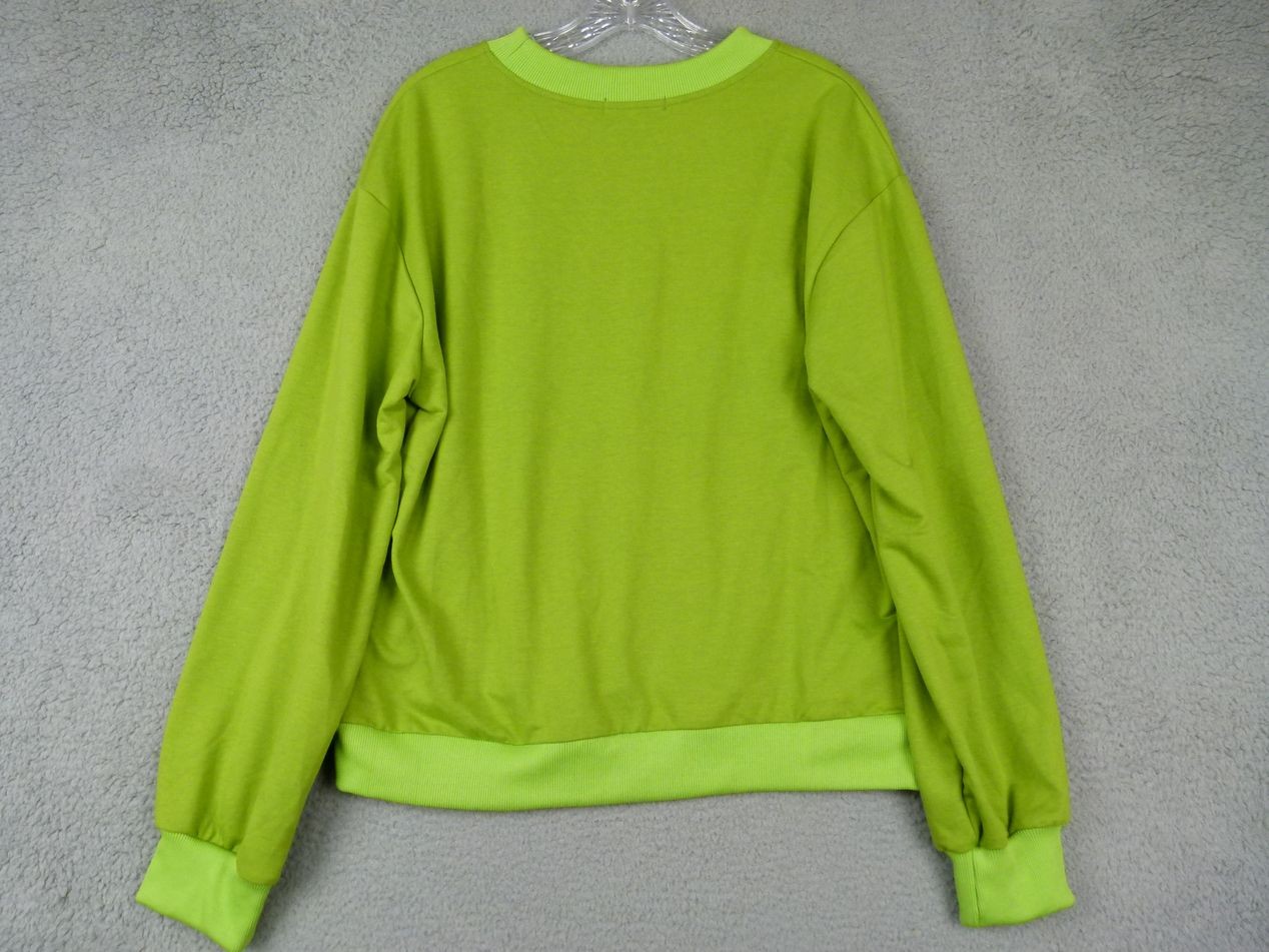 RomWe Womens Size M Green Powerpuff Girls Buttercup Sweatshirt