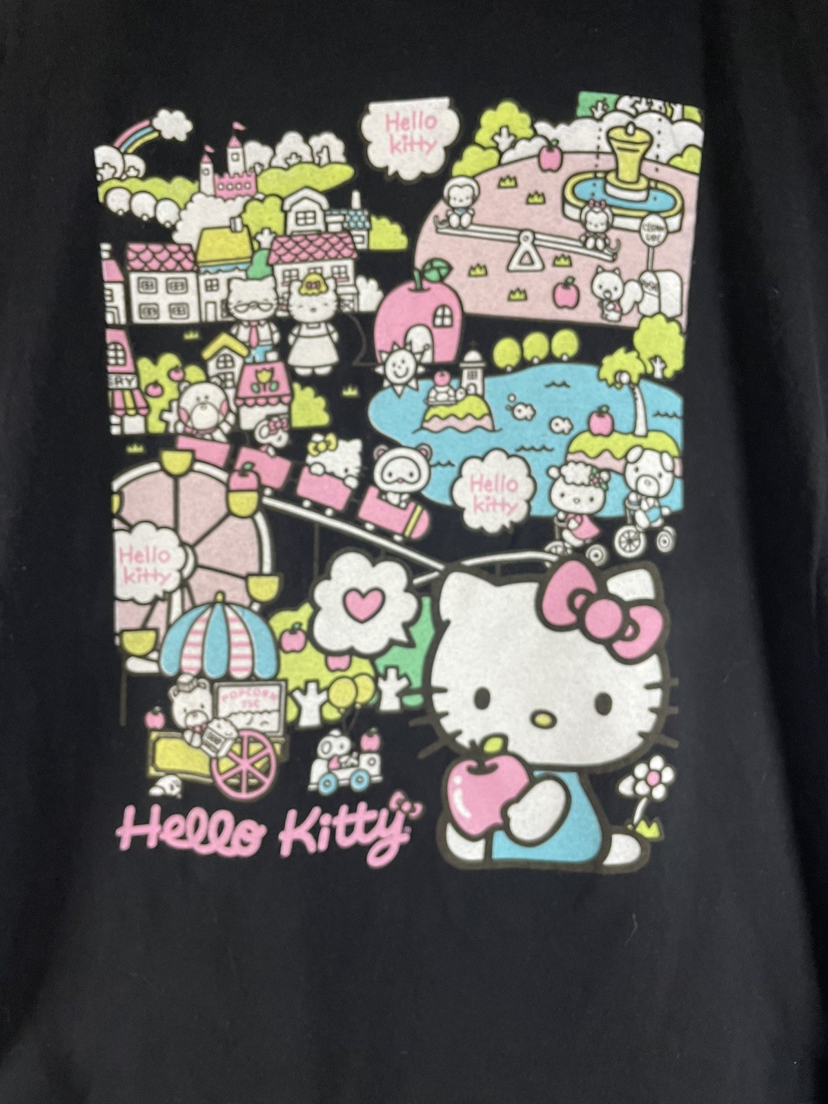 🎀 Hello Kitty Graphic Tee Black Sanrio Women’s XL Cute Print