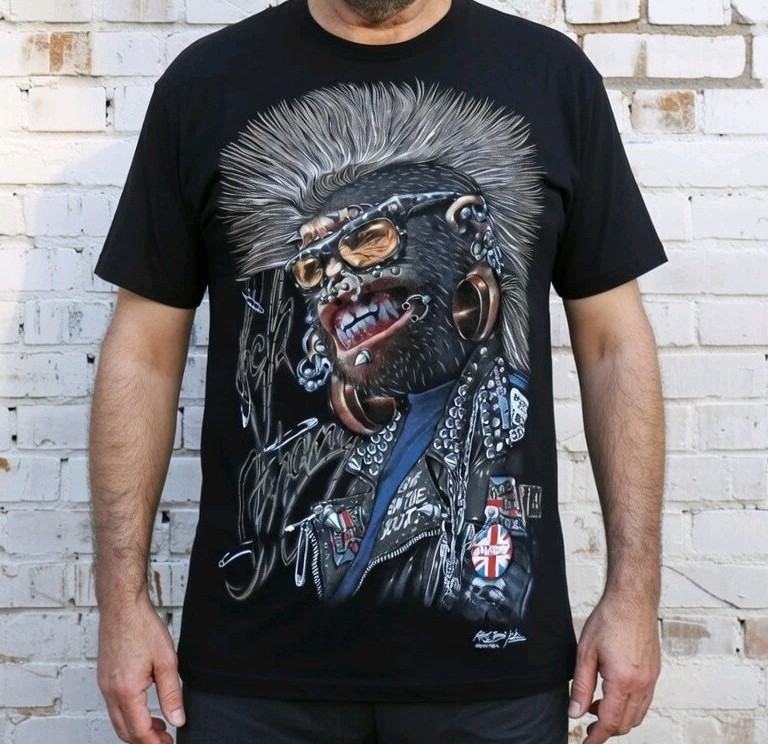 Rock Chang Double Sided T Shirt Size S Punk Nose Ring Glow in Dark