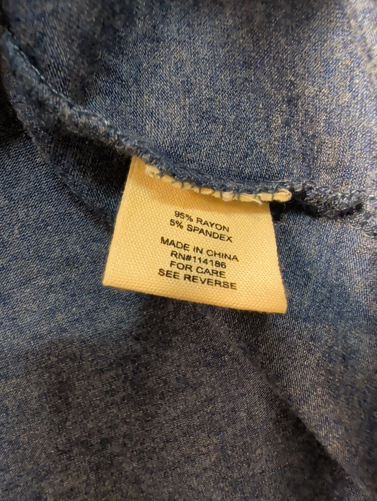 Retrology Blouse Top Womens Size Medium Blue Shoulder Stretch Relaxed Fall