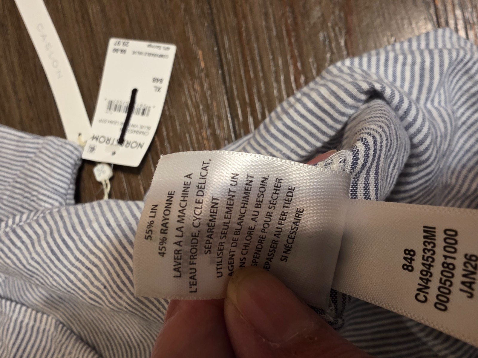 Caslon Double Pocket Linen Blend Camp Shirt NWT XL