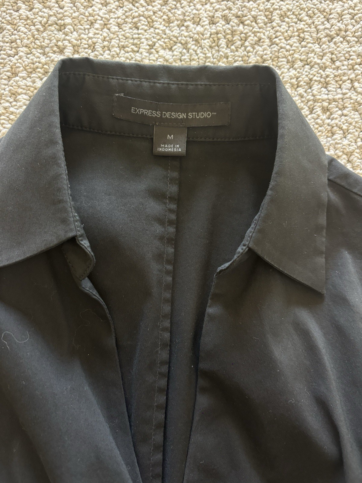 Express Design Studio Women’s Cinched Blouse Top Side Zipper Size M