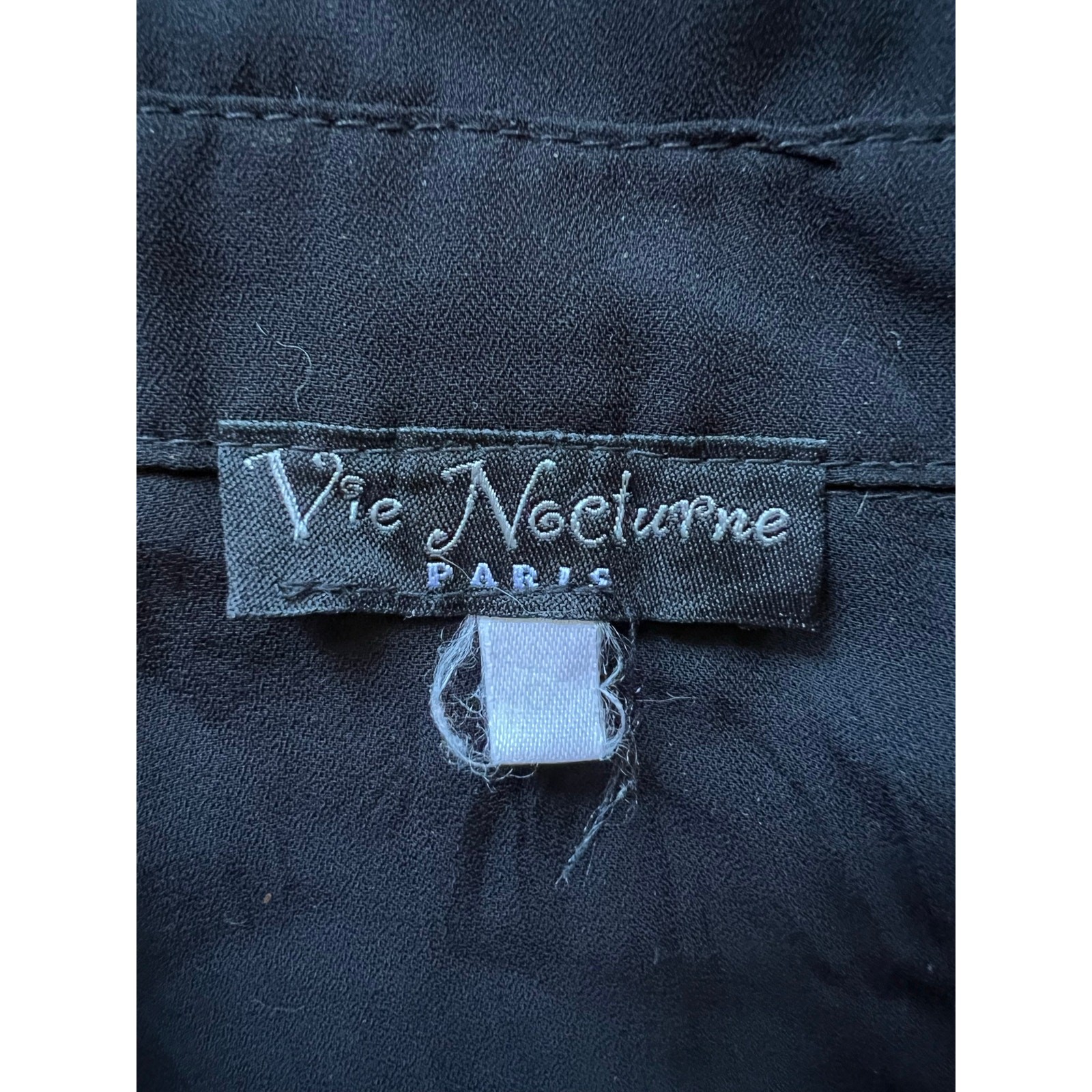 Vie Nocturne Paris Sheer Oversized Shirt Lace Mixed Print Artsy Button Up