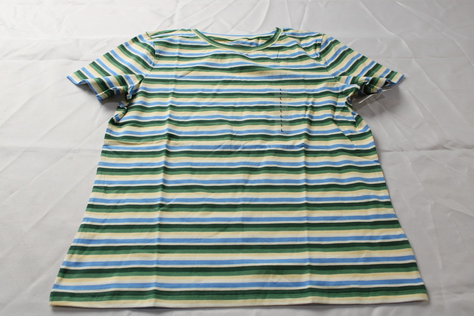 Jockey Women’s Organic Cotton Stretch Short Sleeve T-Shirt MS7 Aqua Stripe Large