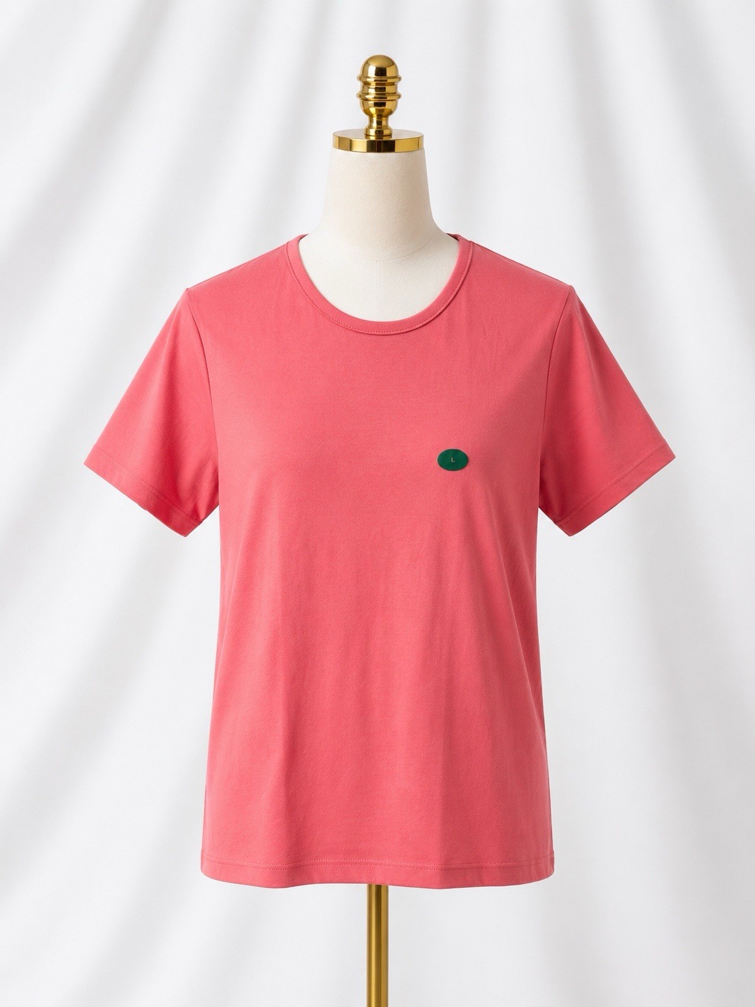New LL BEAN Luxe 100% Supima Cotton T-Shirt Tee Coral Crew Neck Short Sleeve L