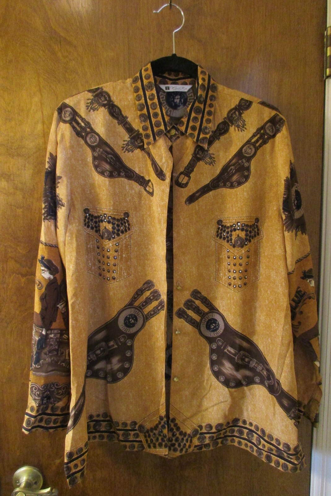Vintage Ygg Ra High Fashion Silk/Poly? Blouse/Shirt Versace Style Unsized Korea?