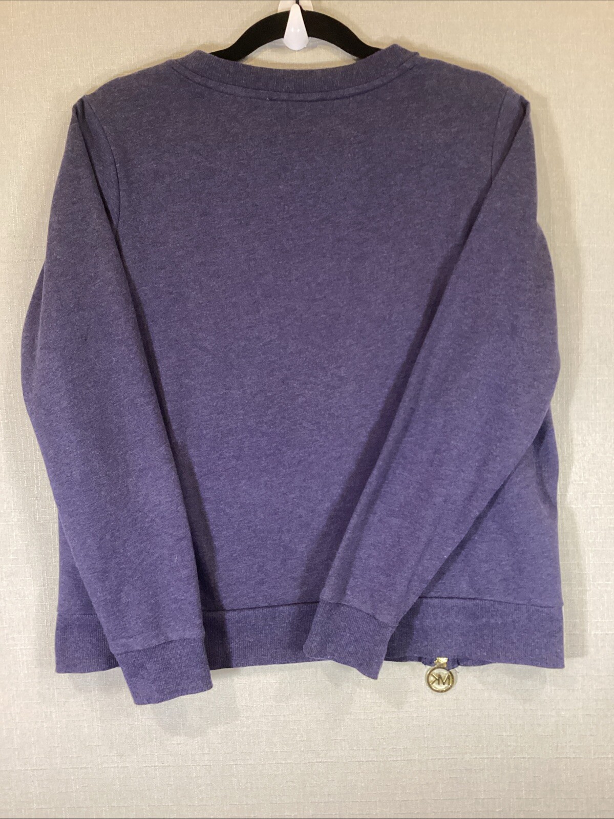 Michael Kors Women’s Lightweight Navy Sweatshirt With Gold Zipper Detail Sz M
