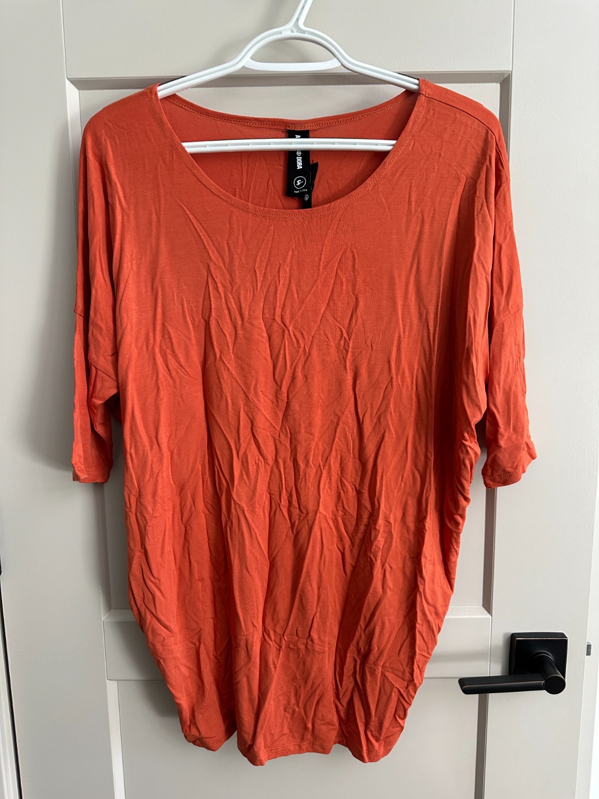 Agnes & Dora PAPAYA Rust Orange Woman Dolman Tunic Size Small S NWT