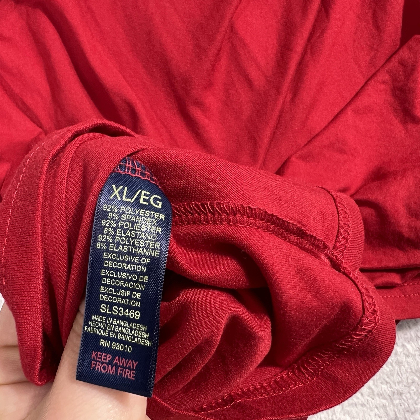 NEW U. S. Polo Assn. Red, Navy Cuffed Long Sleeve Top Size XL Stretch Soft Shirt