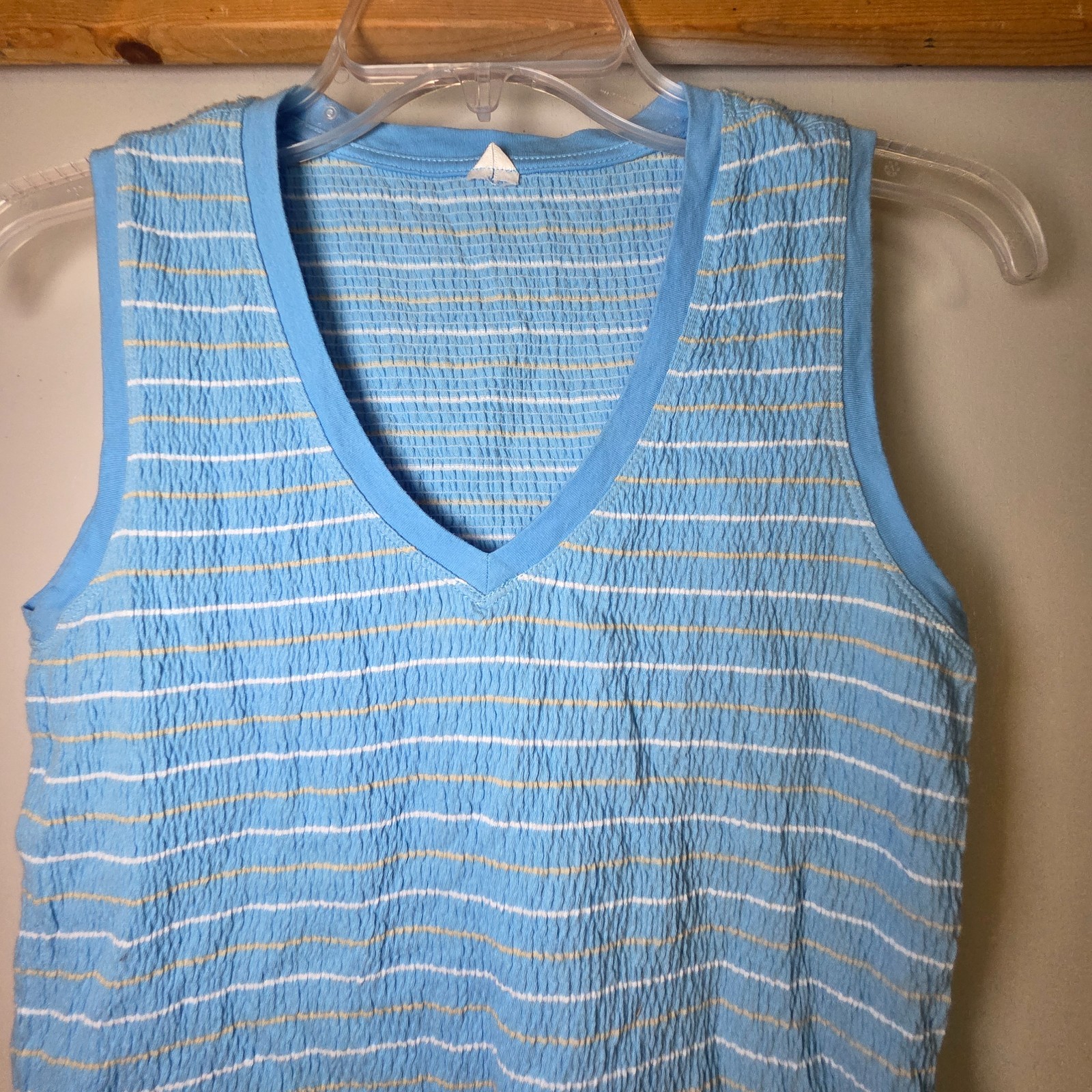 Lole Women’s Tank Top Size Medium Blue Striped 100% Cotton Summer Sleeveless