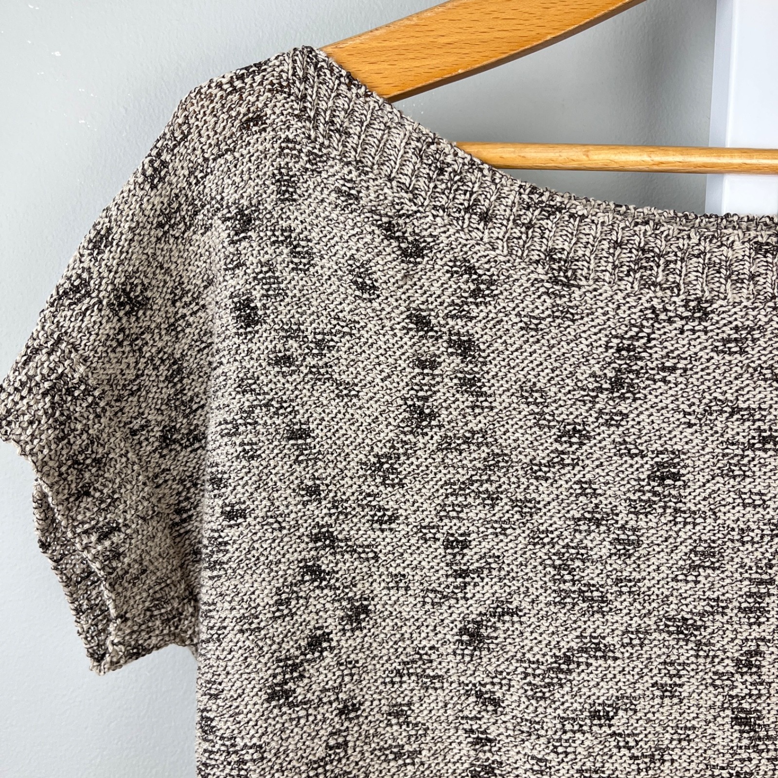 Anthropologie Moth Knit Layered Look Cropped Top Womens XS Brown Boho Casual