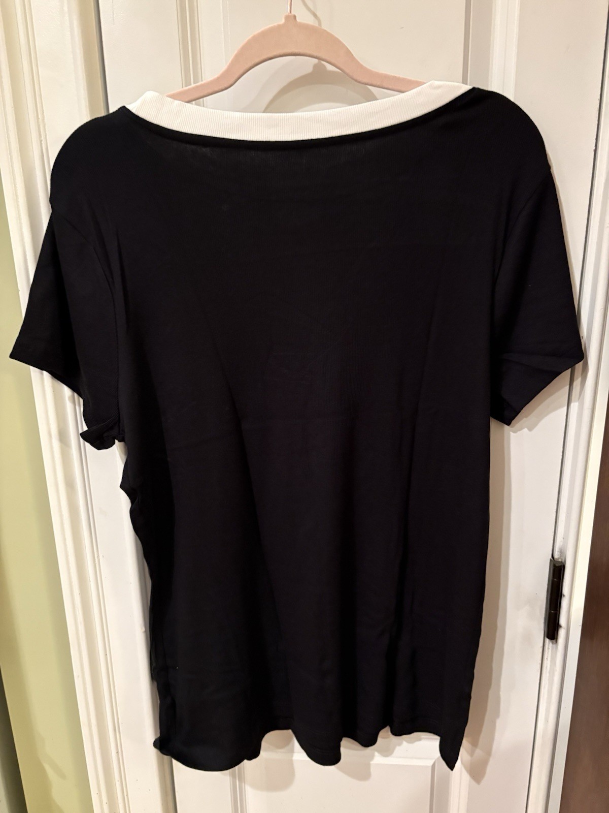 NWT A New Day Women’s XXL Black Crew Neck T-Shirt Cotton Blend Modal Tee NWT