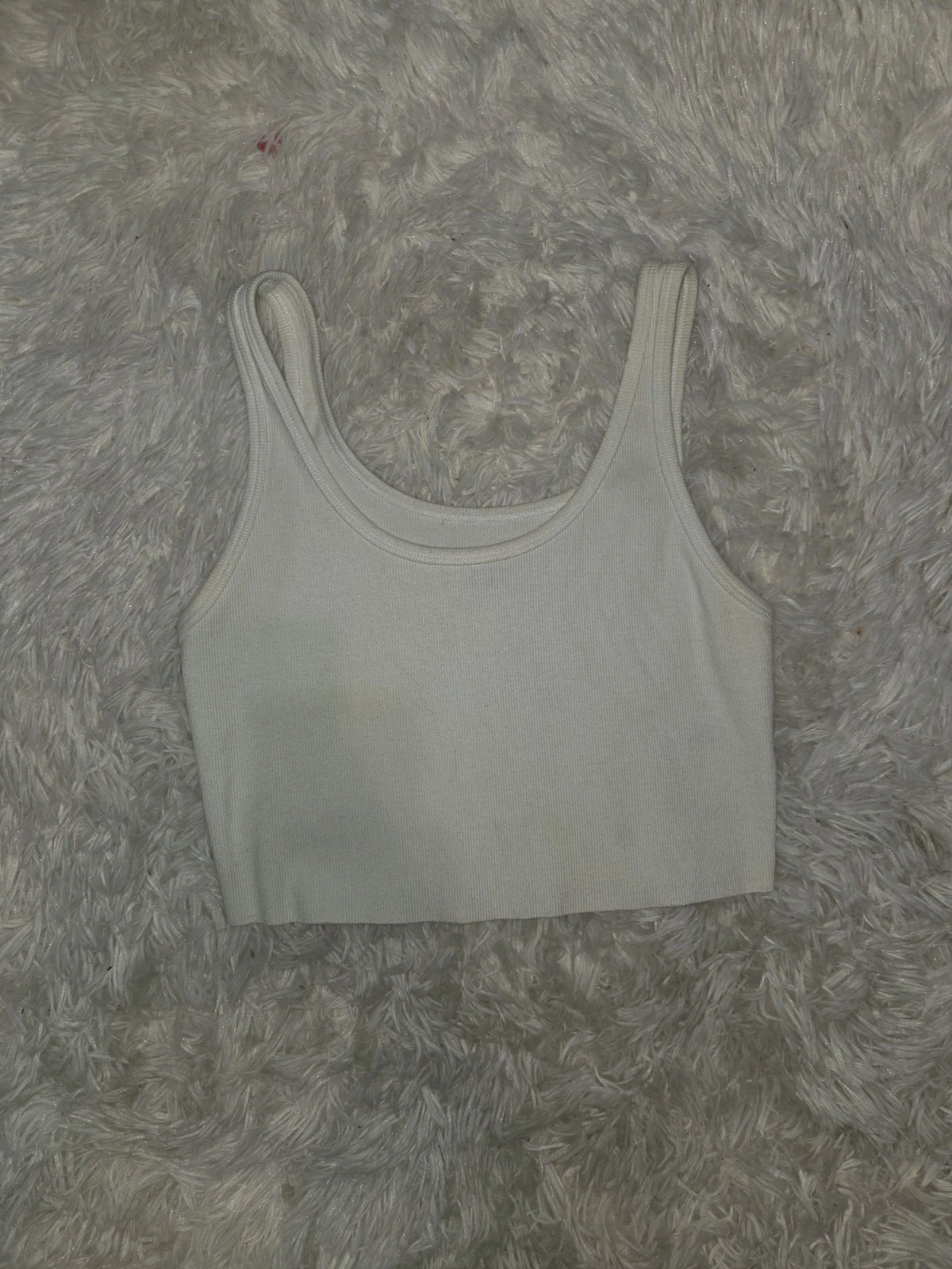 Women’s White Racerback Pullover Sports Bra Wireless Full Coverage Stretch M