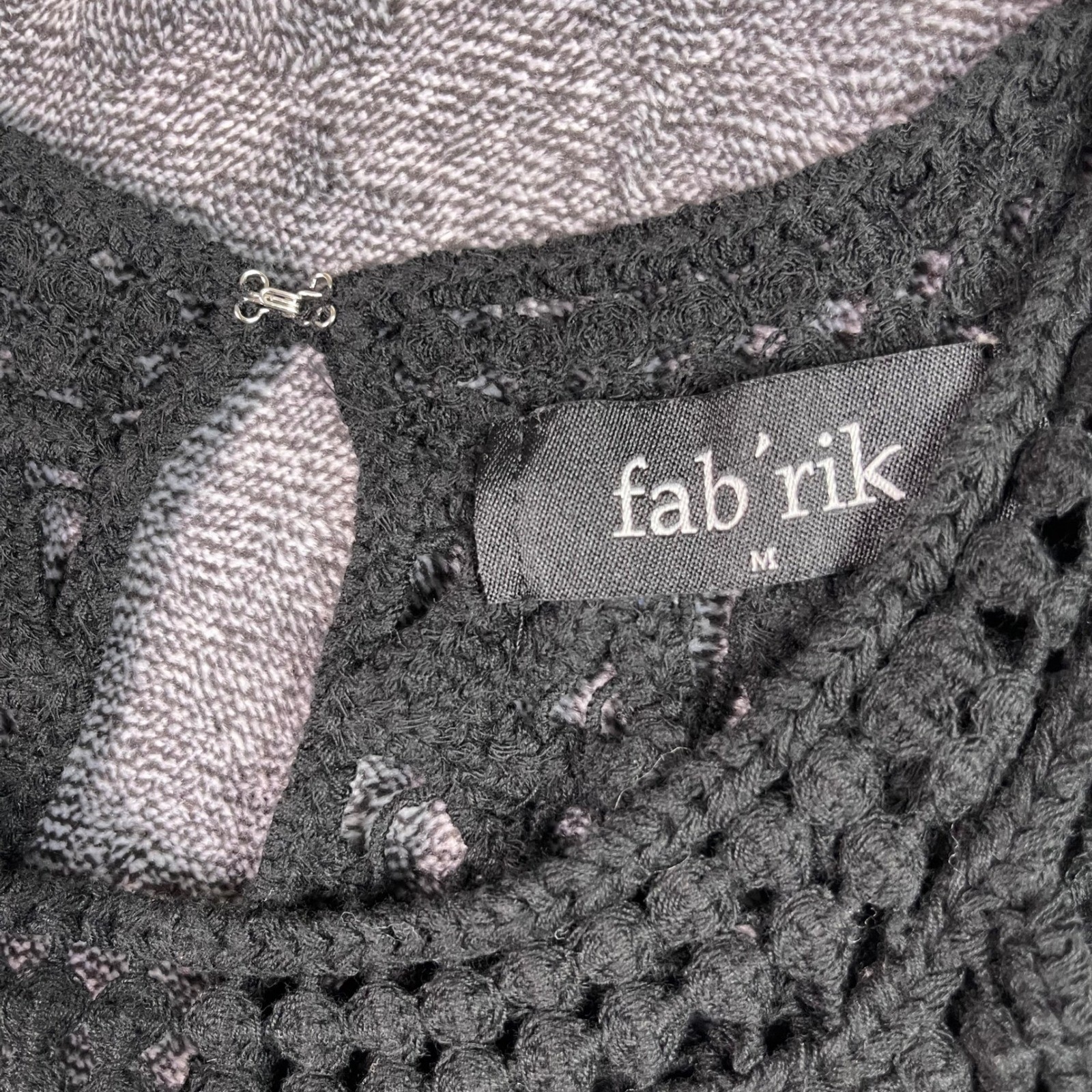Fab’rik Black Crochet Lace Halter Top Babydoll Boho Floral Rayon L13907W-RTW M