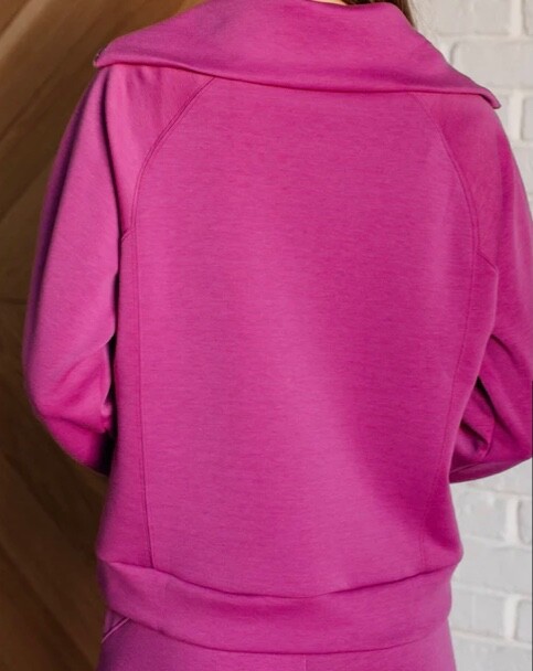 Dear Scarlett Hamptons Loungewear Top and Pants Travel Set Magenta Women’s Large