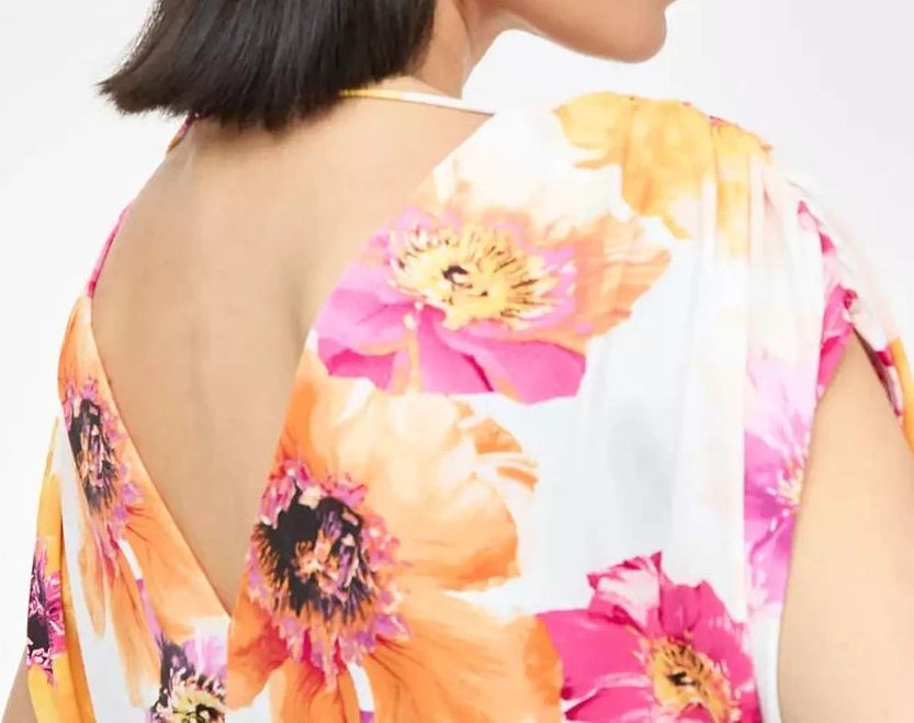 I.N.C. International Concepts Women’s Floral Drapey Wrap Knit Top – XL