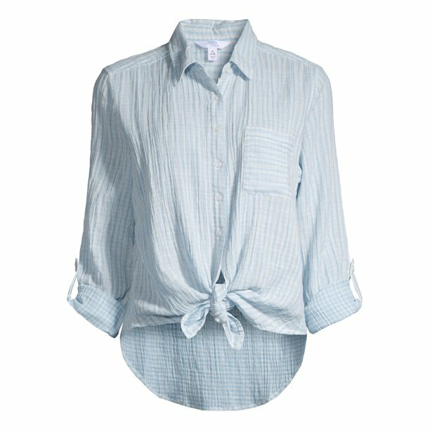 Time and Tru Women’s Button Front Top Size S/CH (4-6) (LOC TUB-131)