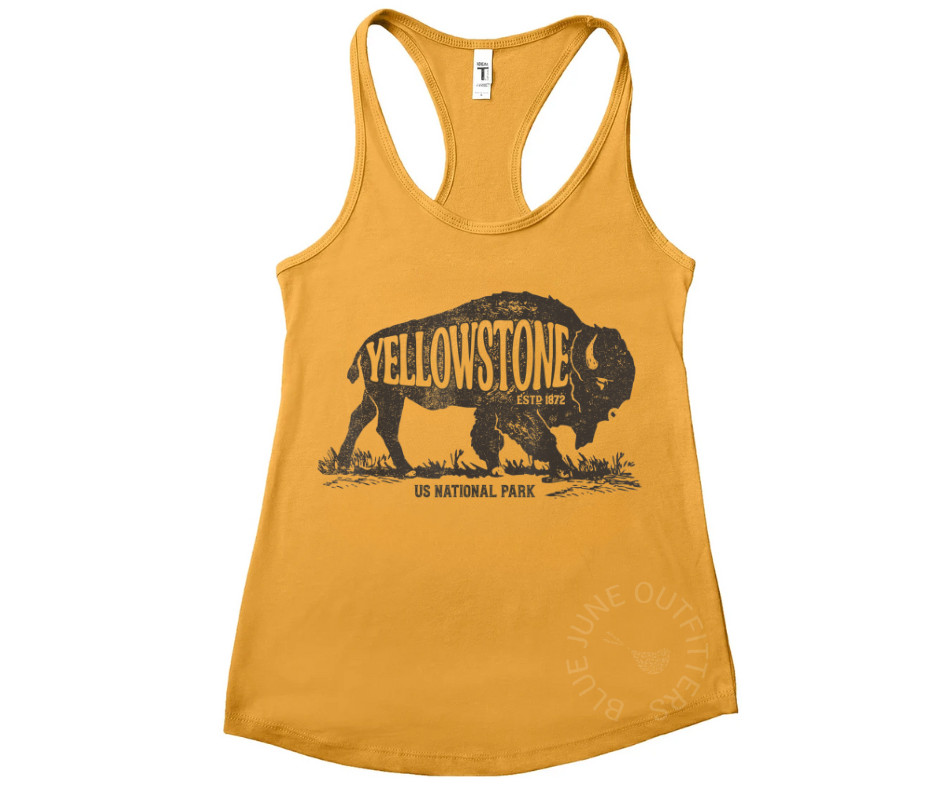 YELLOWSTONE NATIONAL PARK | WOMEN’S YELLOWSTONE RACERBACK TANK TOP | RETRO TANK