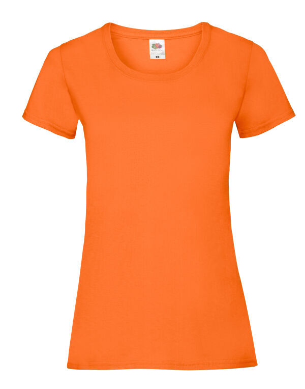 fruit of the loom t shirts womens Ladies Plain Coloured Cotton Fitted Tee Shirt