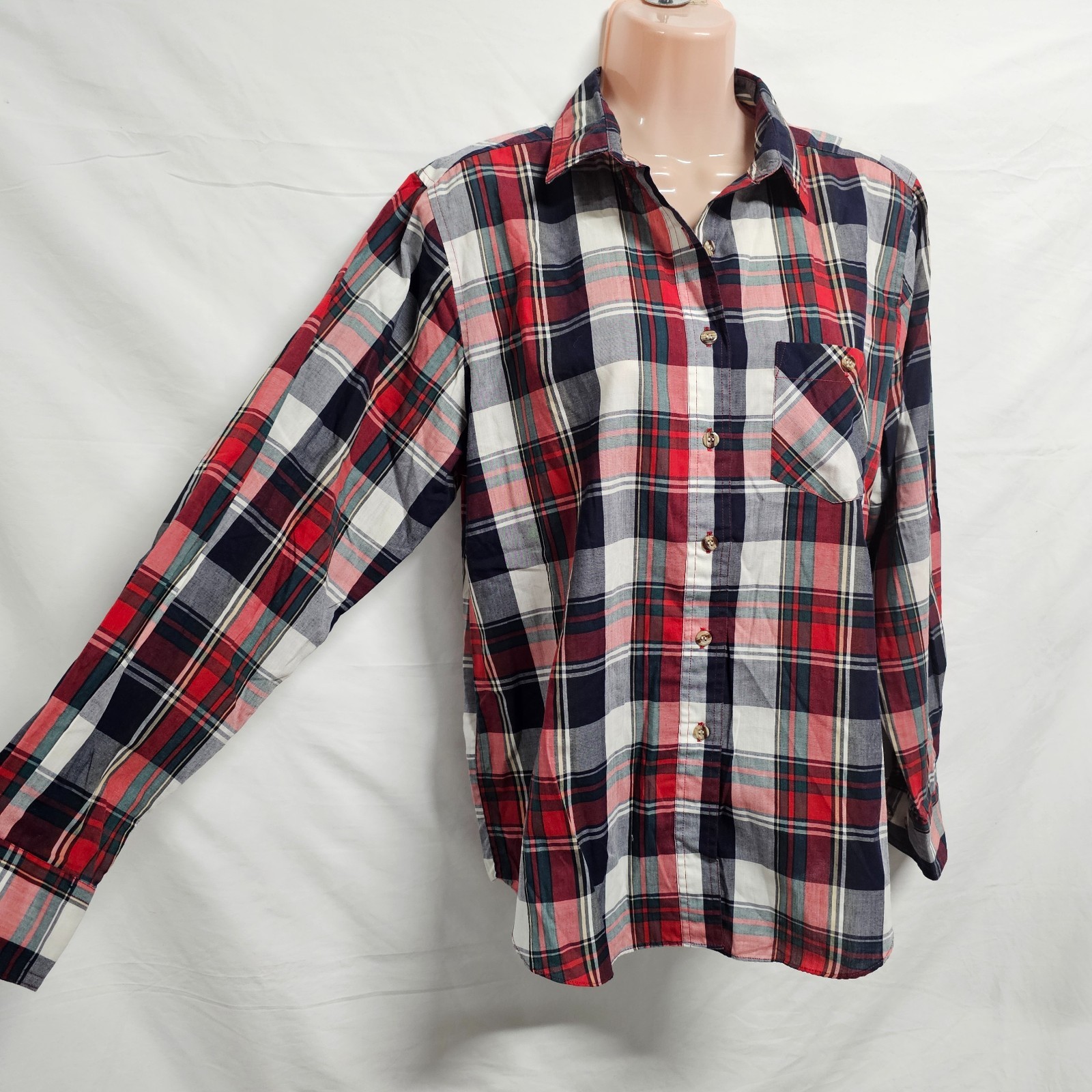 Mervyn’s Casual Top Blouse Shirt Women Size 16 Plaid
