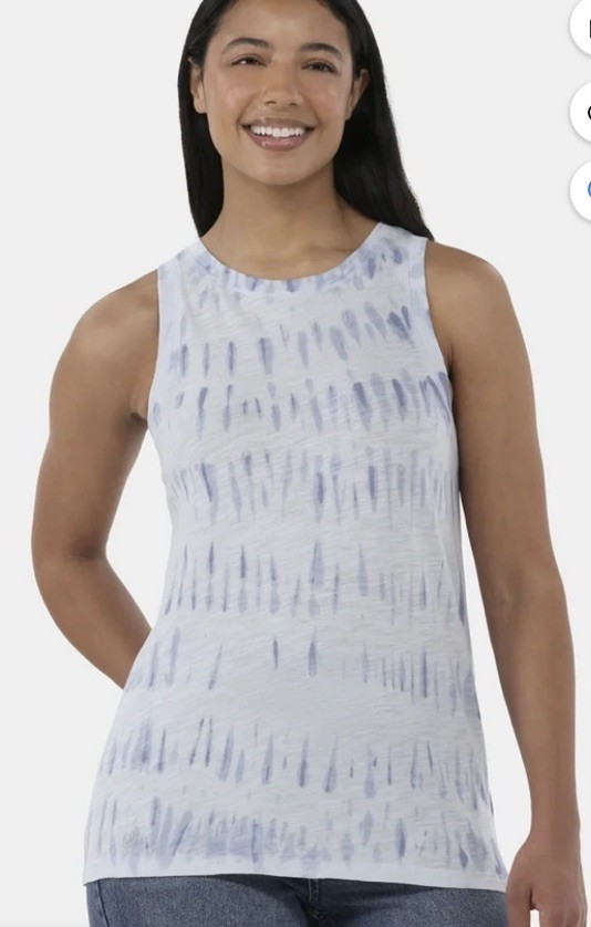 Time and Tru Women’s Blue Tie Dye Cotton High Neck Tank Top XXXL (22) NWT