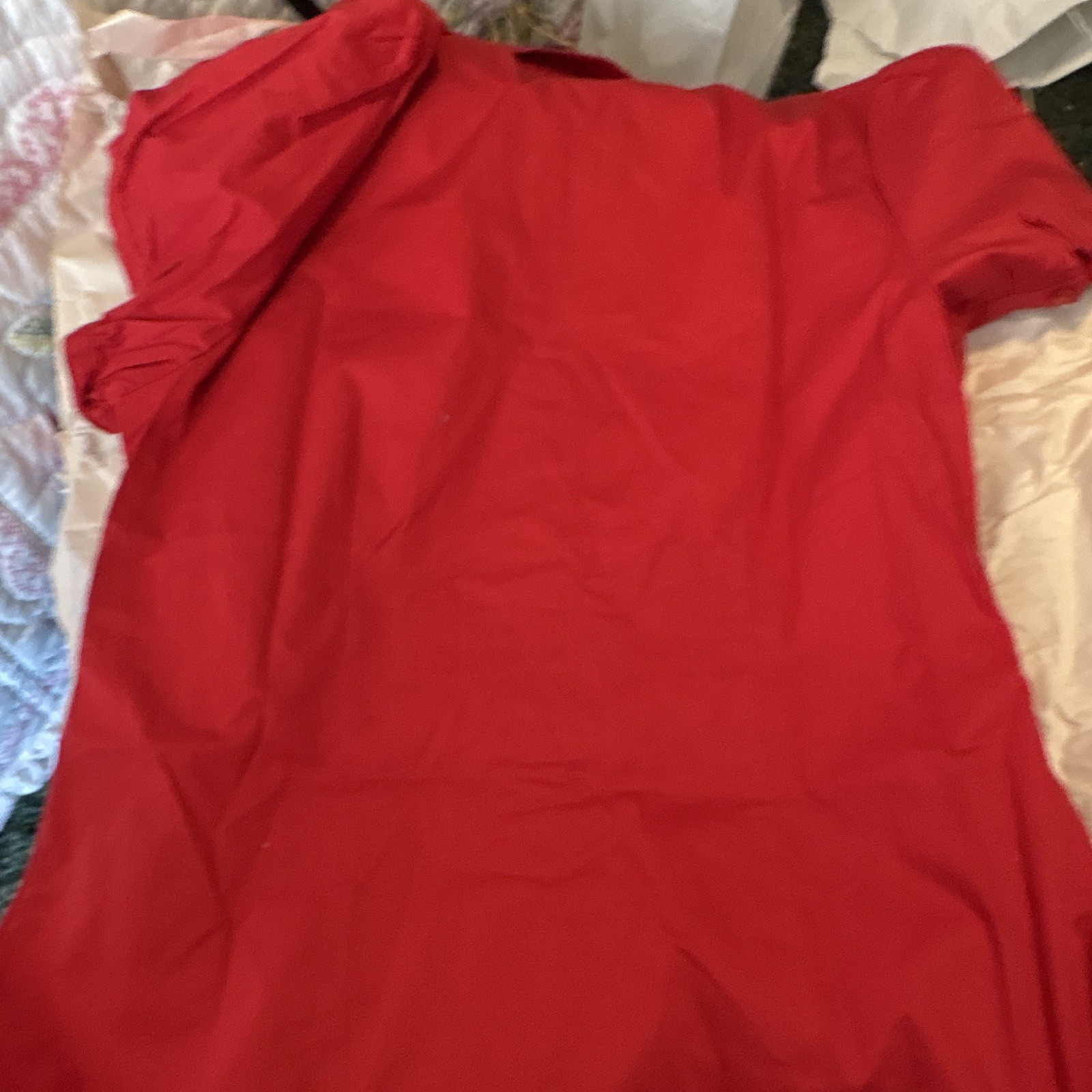 Touch Women’s XL Red Collared Ruffle Button-Down Blouse St. Louis Cardinals MLB