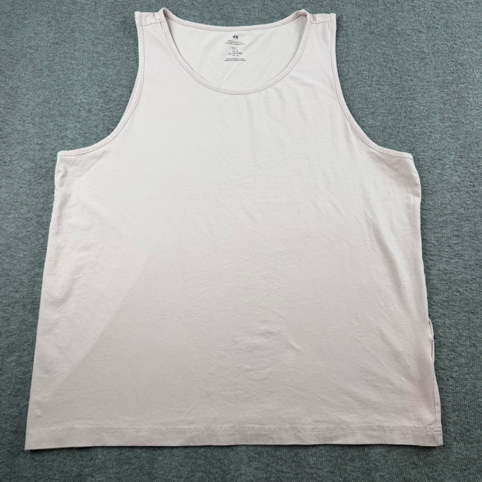 H&M Tank Top Women Large Mauve Pink Regular Fit Cotton Stretch Sleeveless Basic