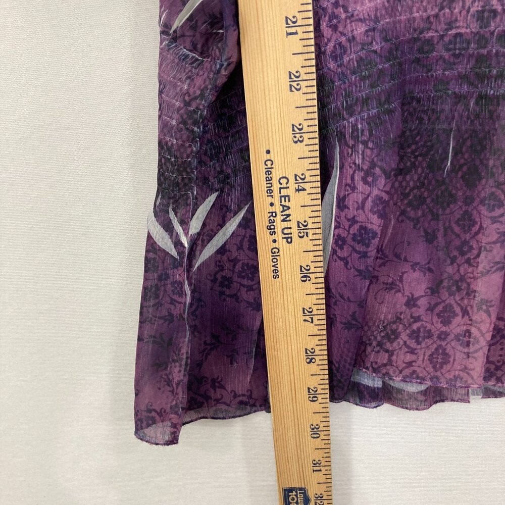 Style & Co. size 1X Purple Abstract Boho Stretch Blouse Festival