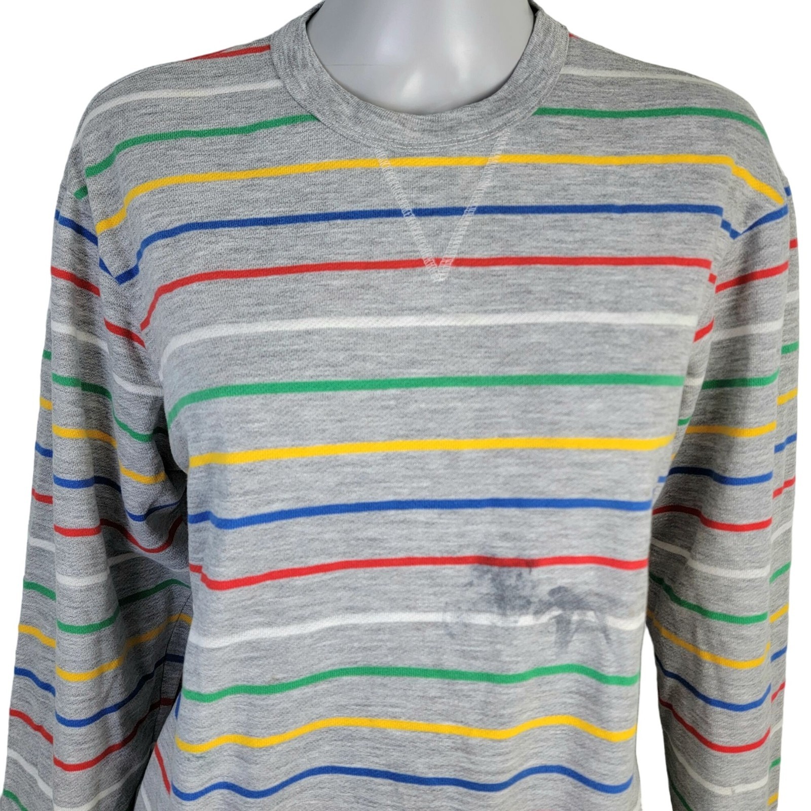 Wrangler Vintage 80s Sweatshirt Unisex XL Women Men Primary Stripe Shirt Top Fun