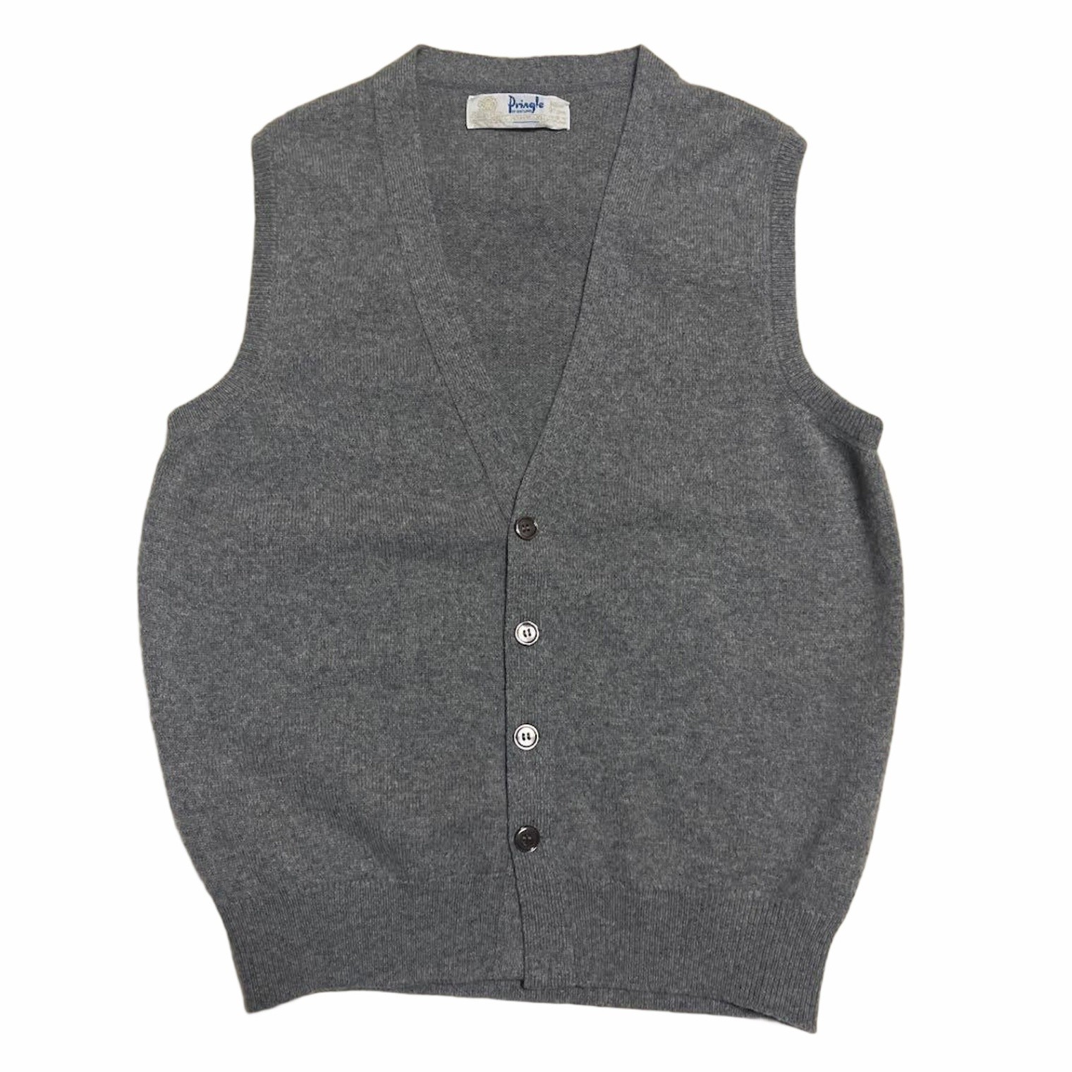 Pringle 100% Cashmere Knit Vest Jacket Used Japan