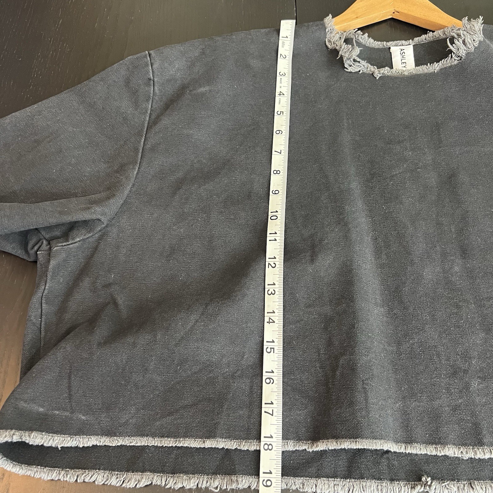 Ashley Rowe Oversized Boxy Top One Size Raw Edges Frayed Edgy Lagenlook Cotton