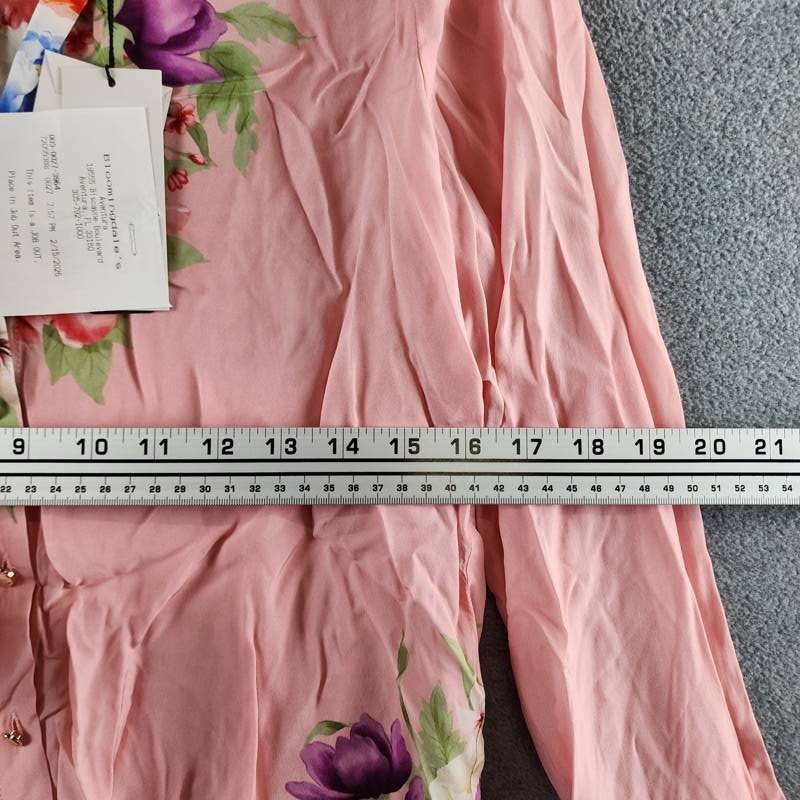 Elie Tahari Madeline Diamond Floral Button Up Blouse Women’s XS Multicolor