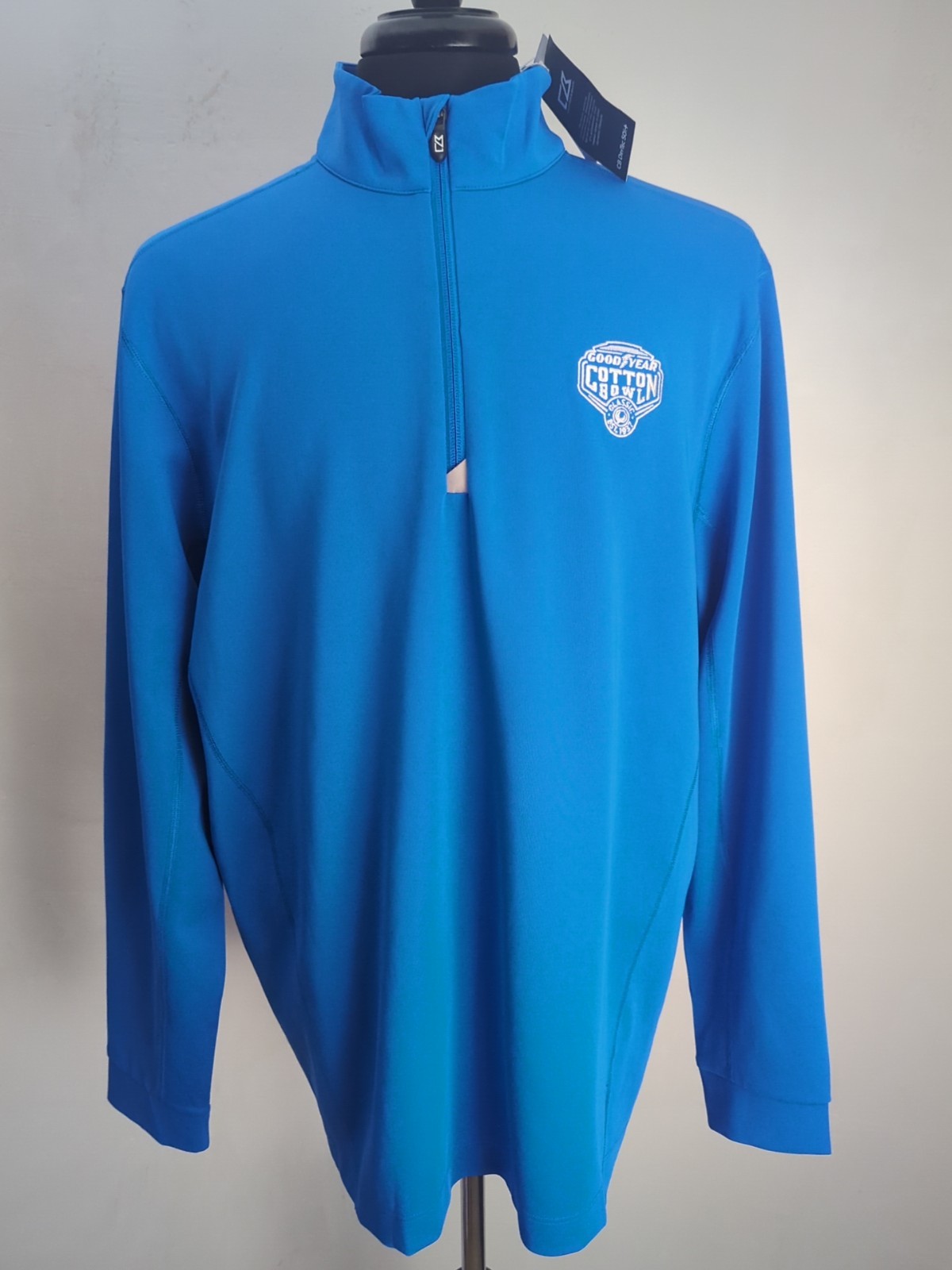 Cutter & Buck Cotton Bowl Classic Shirt DryTech 50UPF+ XL 1/4 zip long Sleeve