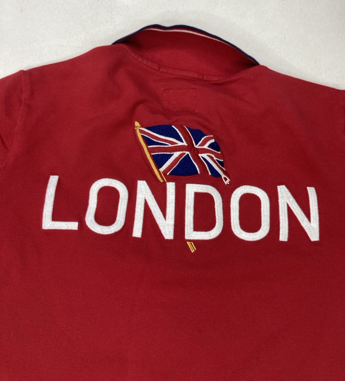 Polo Ralph Lauren USA Olympic 2012 Rugby Polo Shirt Women L Red Big Pony London