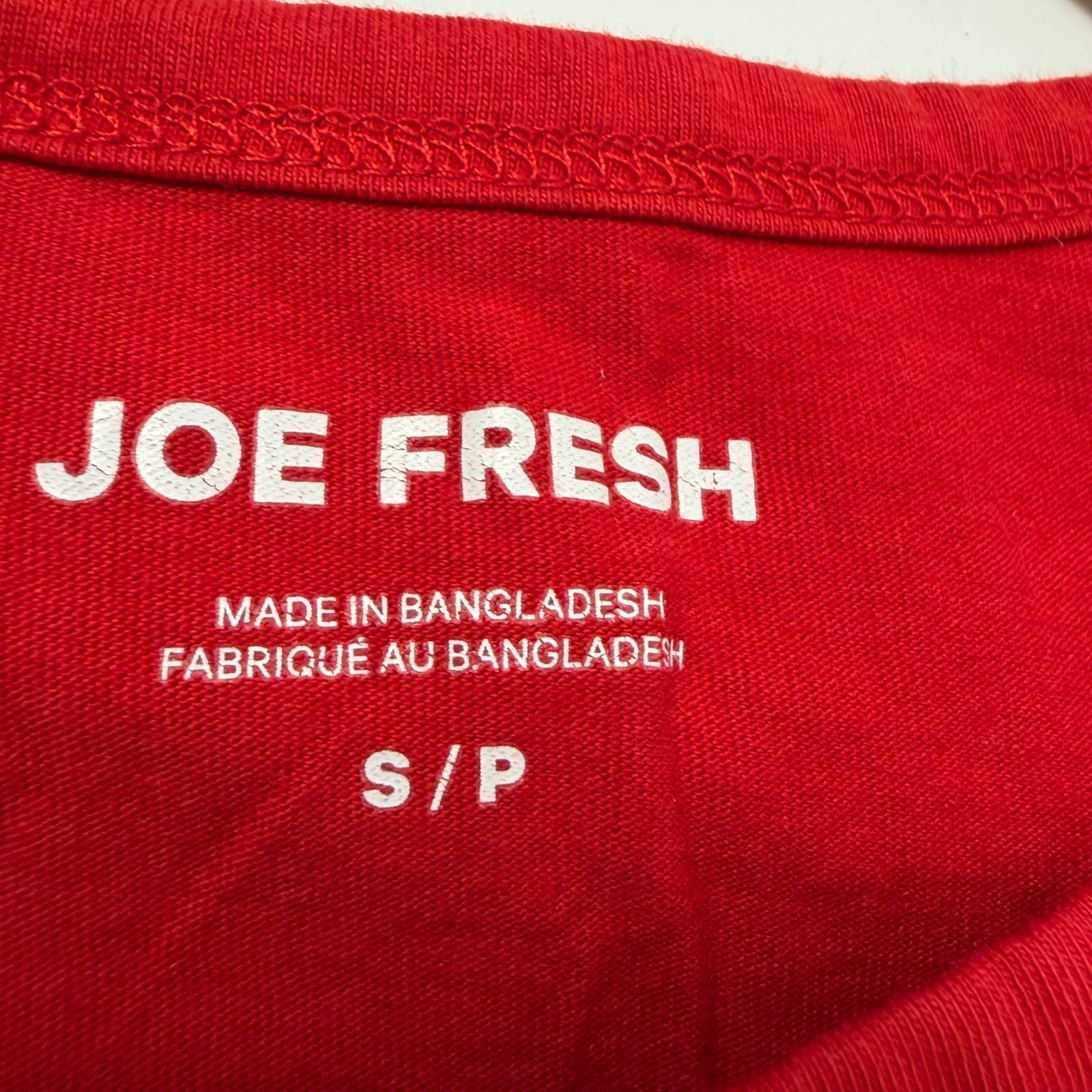 Joe Fresh Canada Maple Leaf Graphic Tee Red Cotton Short Sleeve Shirt Womens S