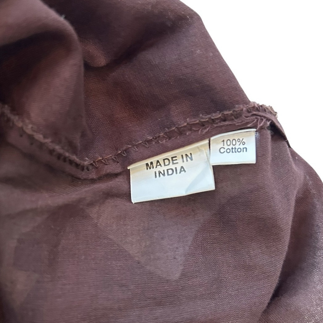 TAJ By Sabrina Crippa Tunic Top Cover Up X-Large Embroidered Brown Sequins $399