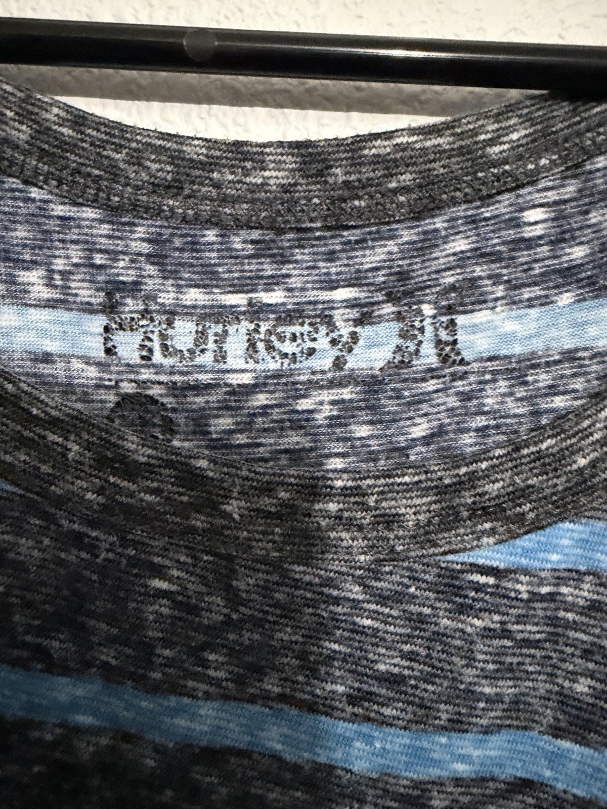 Hurley L Blue/Gray Striped Tank Top