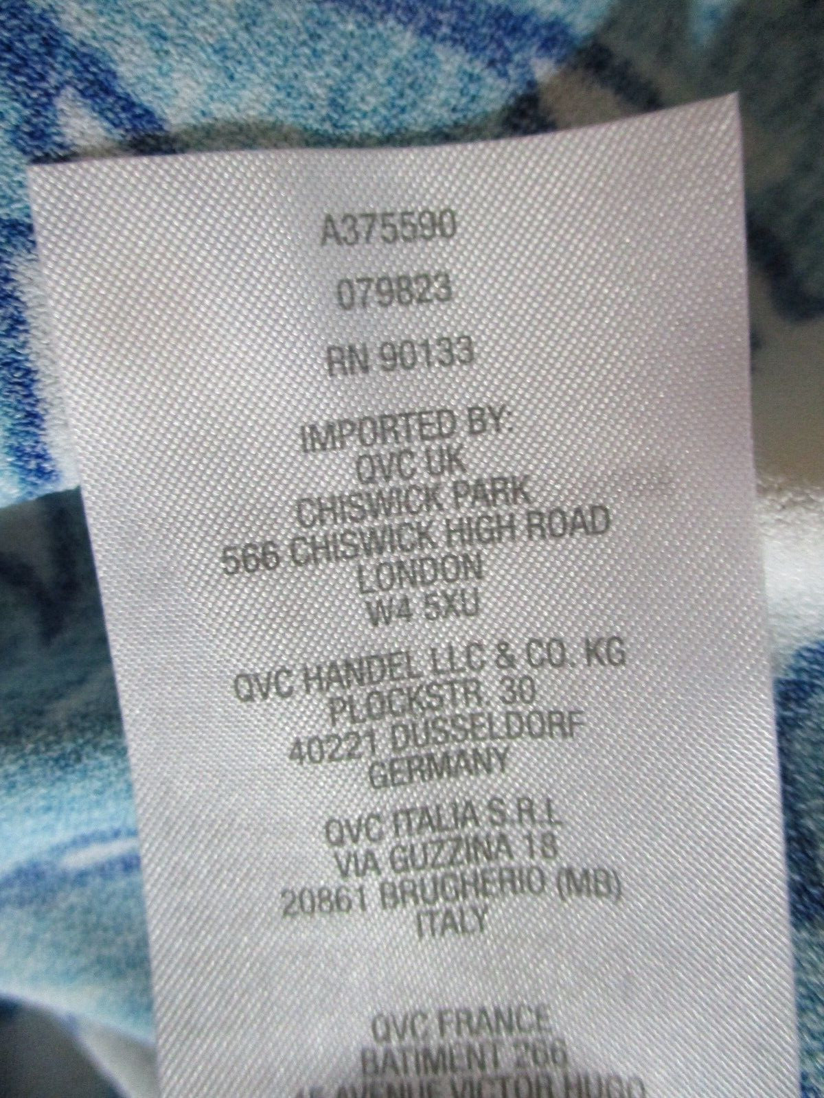 Bob Mackie Paisley Knit Shirt Blue Sz Small Pull On A375590 Women CB1E