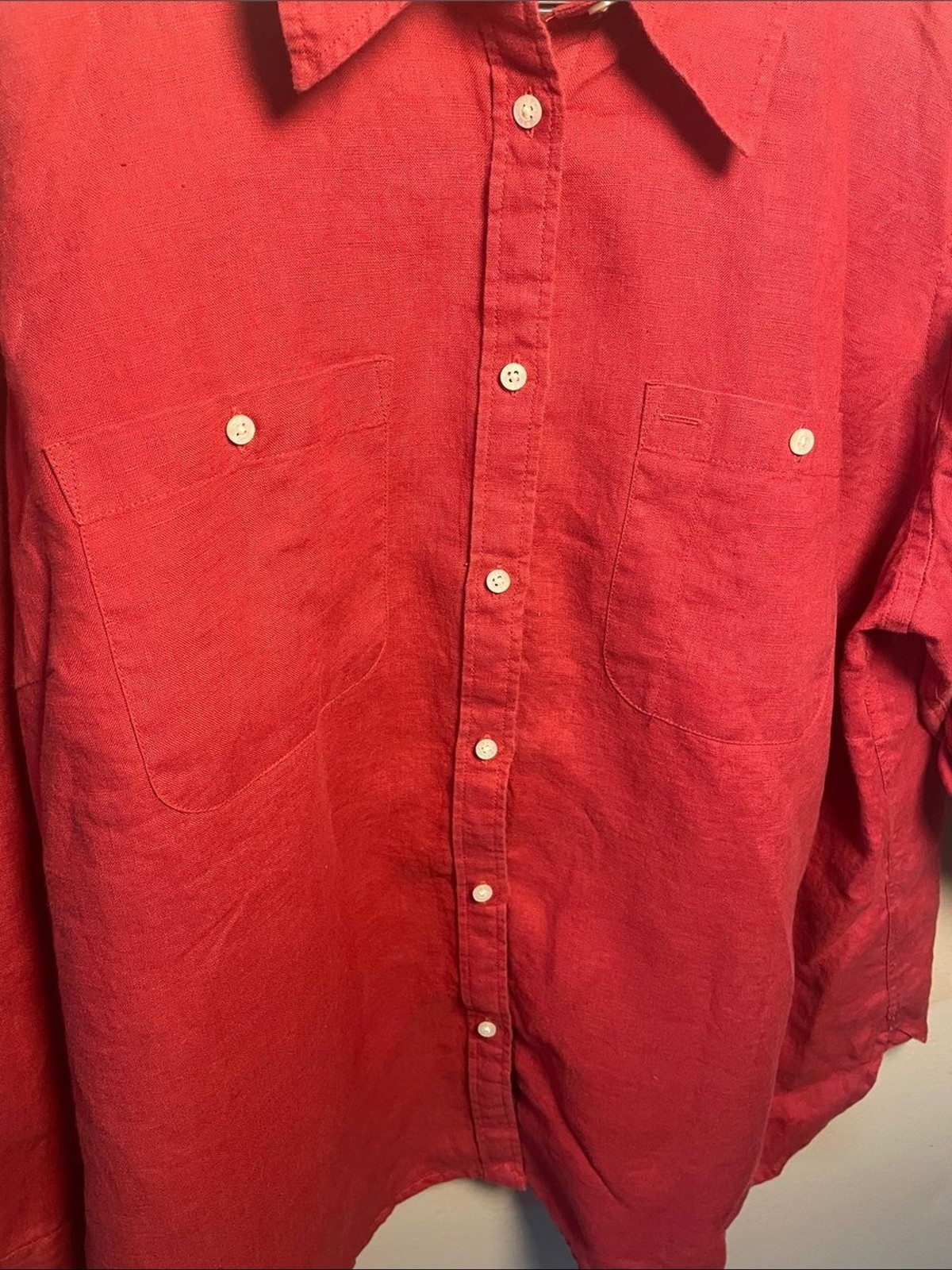 Lauren Ralph Lauren Rust Burnt Orange Button-Down with Chest Pockets 2XL 2X
