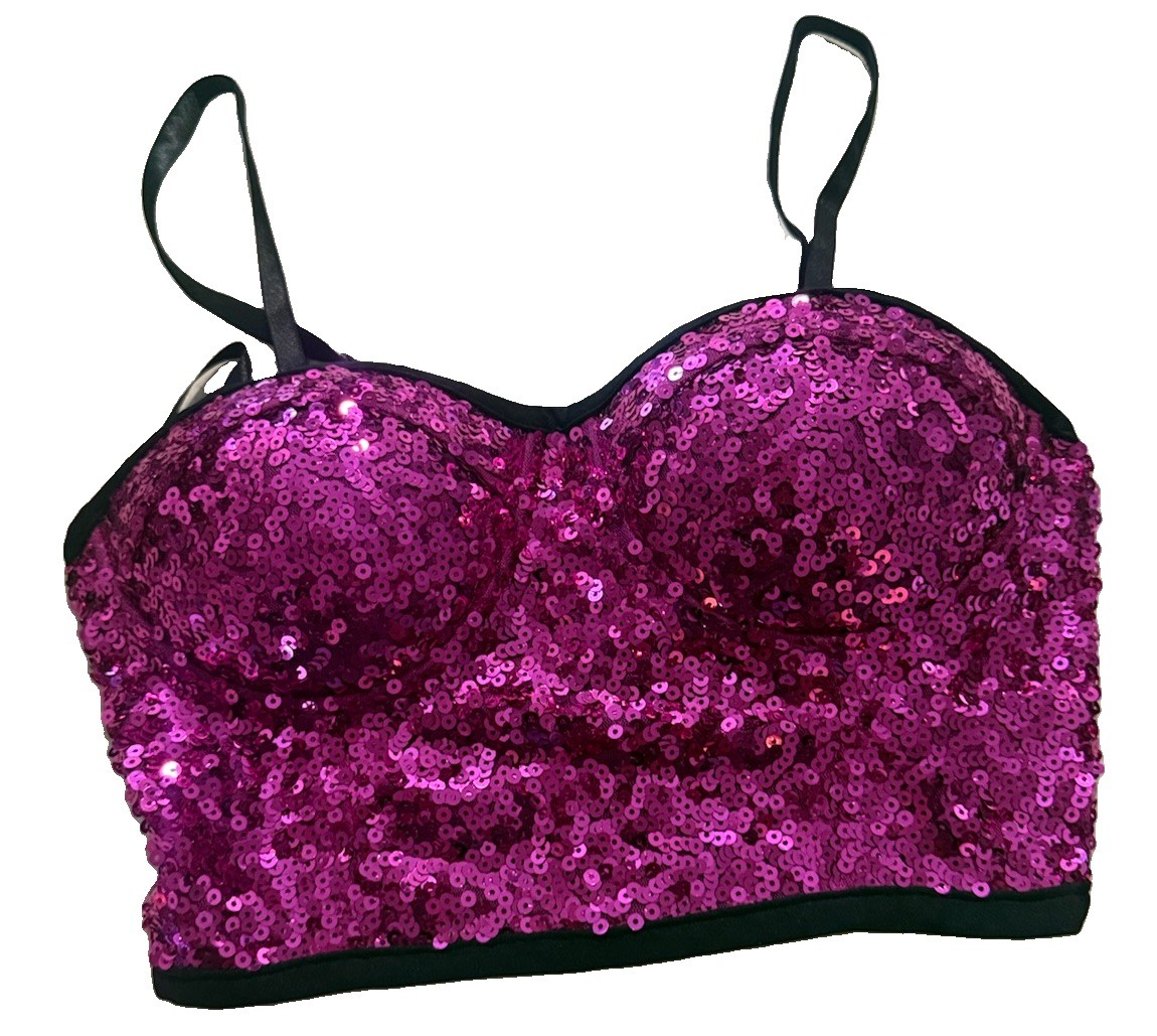 Balera Y2K-Style Sequin Bustier Crop Top Size PA