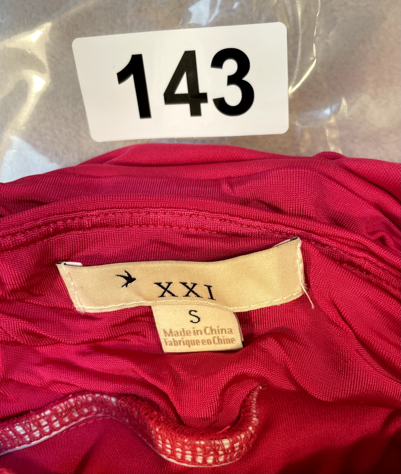 XXI Top Women’s Small Red Strapless Ruched Seams Gathered Stretch Rayon Lined