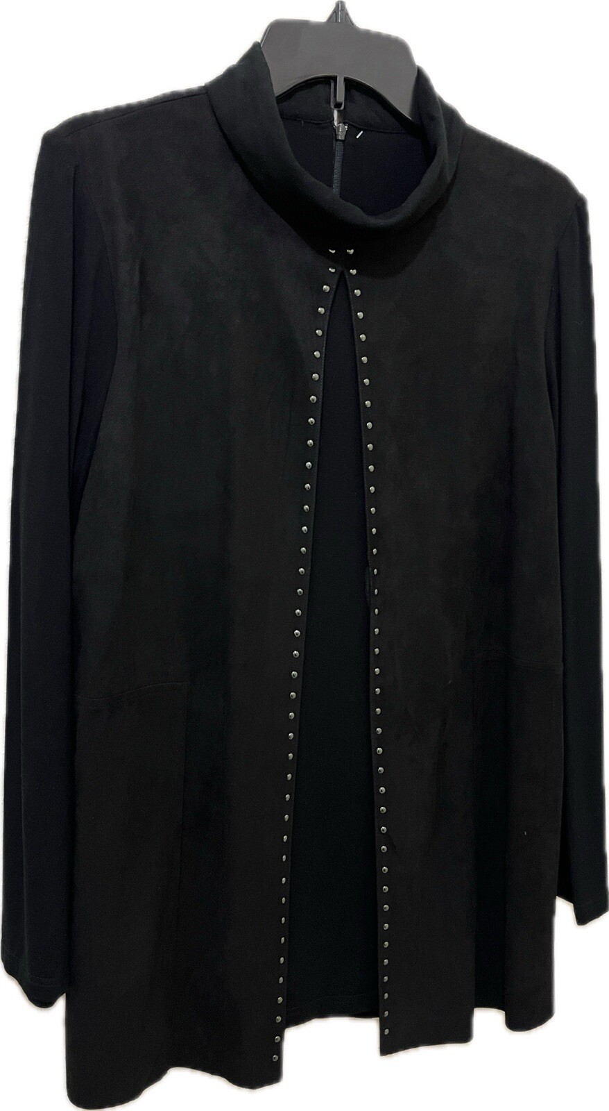 Ming Wang Tunic Top Womens XS Vampy Goth Office Open Slit Layered Oversized NWT