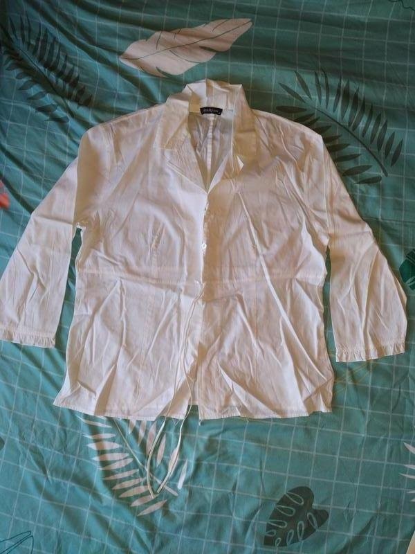 Women silk embroidery shirt white 40/L
