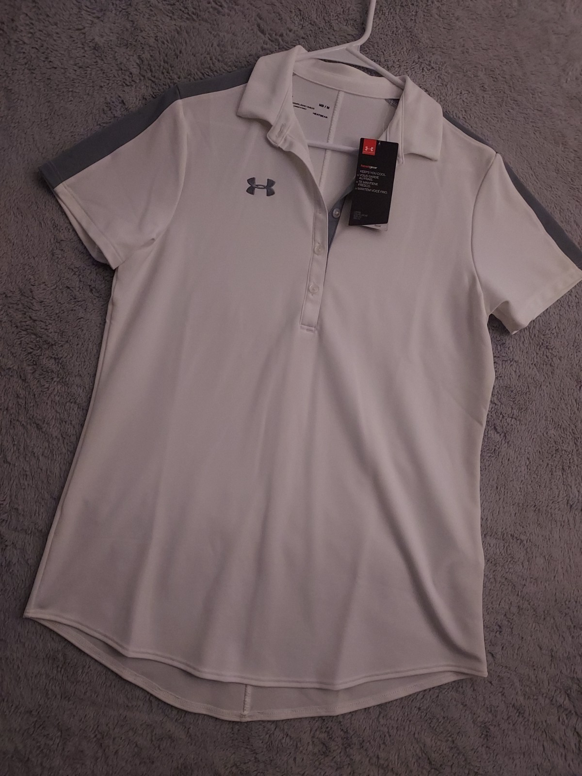 NEW Under Armour Polo Shirt Womens Size Medium Heatgear Performance Golf Tennis