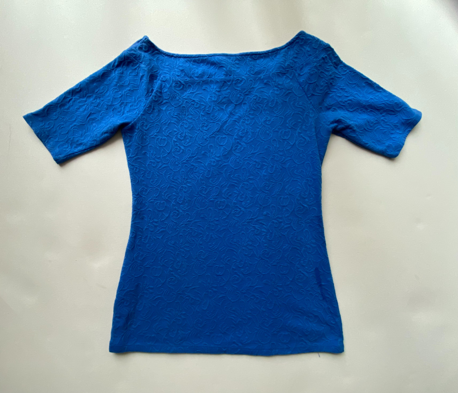 New York & Company Sapphire-Blue Elegant Dressy Lace Top Womens XSmall