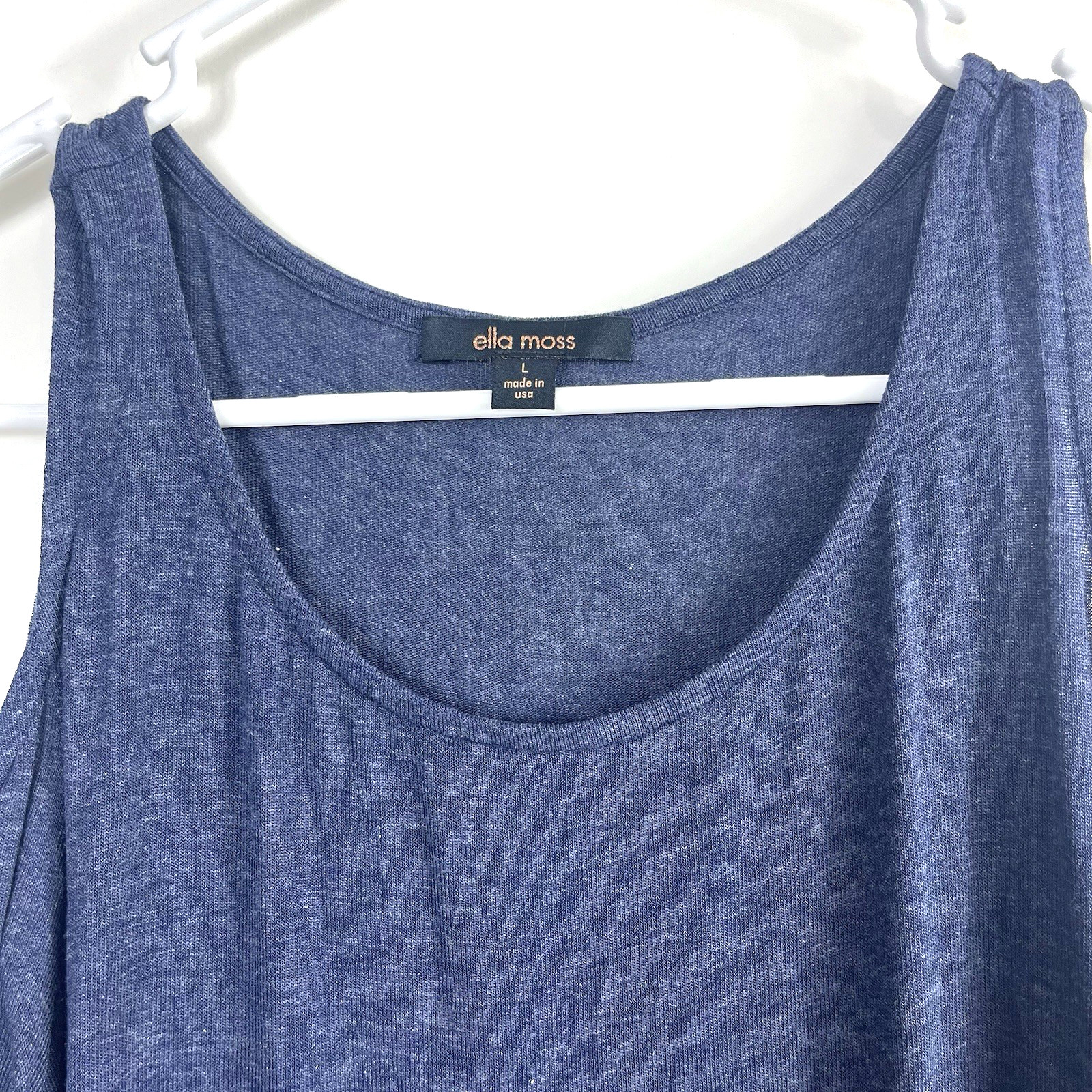 Women’s Ella Moss Scoop Neck Cold Shoulder Long Sleeve Solid Blue Size Large