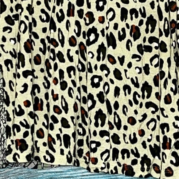 Anthro Blnk London Sibley Black Multi Top S Animal Print Boho Chic Novelty Artsy
