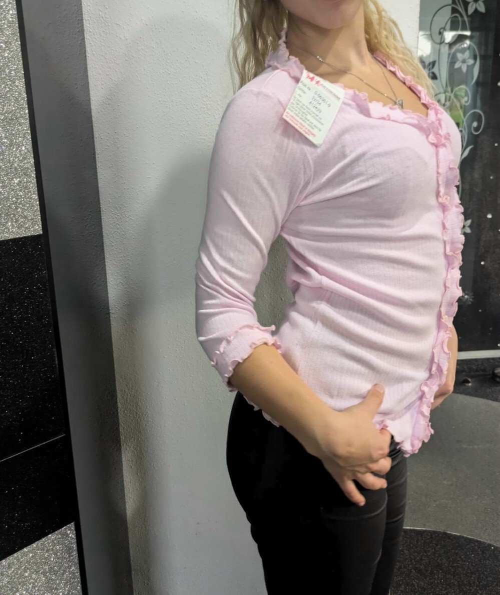 Sexy Miss Women’s Shirt Vest Cardigan Ruffles 32/34 36/38 40/42 44/46 48/50 Pink