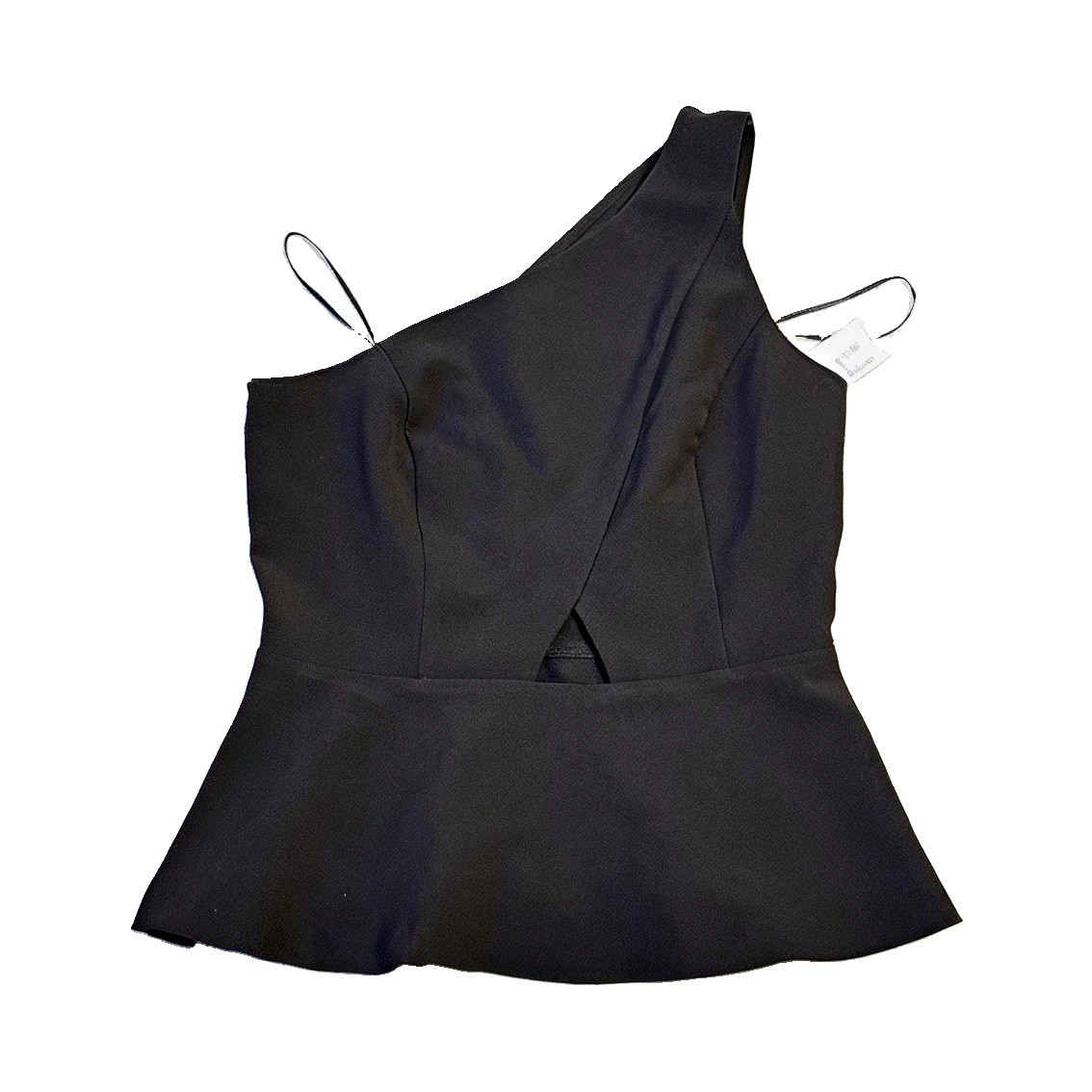 Dynamite Women’s Black One Shoulder Sleeveless Lined Solid Pullover Top Size S